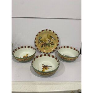 Vintage Lenox Winter Greetings Everyday Plate & 3 Bowls